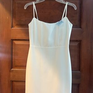 Elegant White Spaghetti Strap Dress